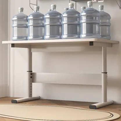 Minimalist Metal Adjustable Standing Desk with Wooden Top Image - 7