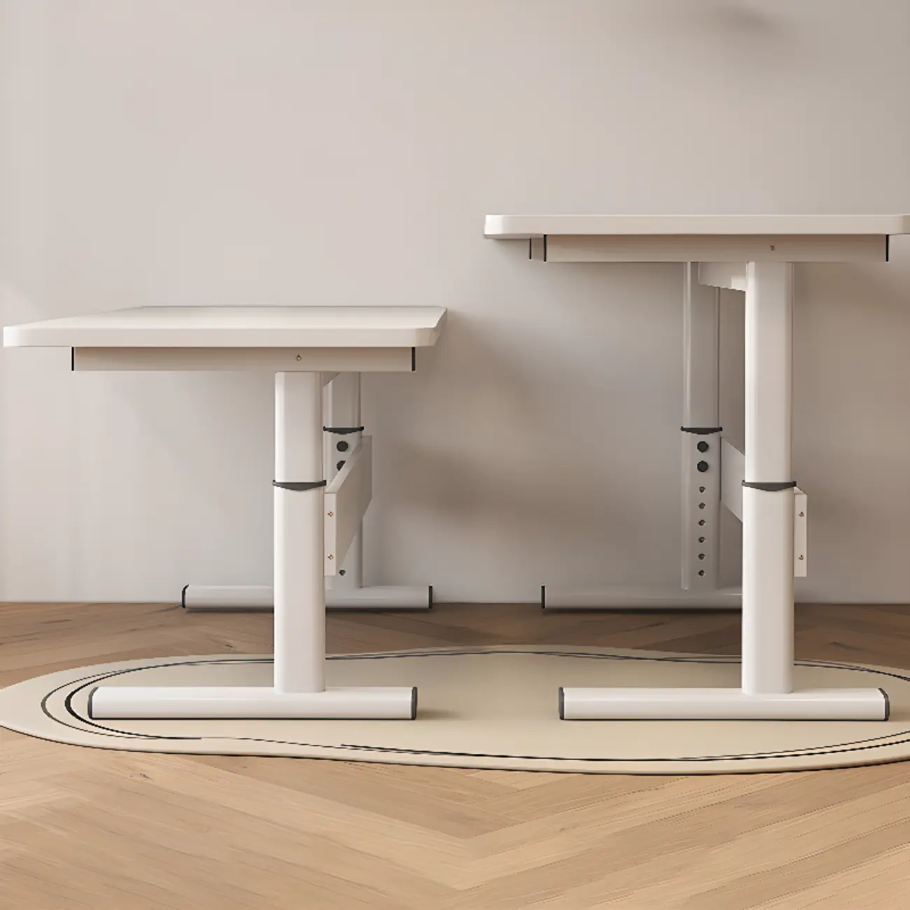Minimalist Metal Adjustable Standing Desk with Wooden Top Image - 8 | homeyfad