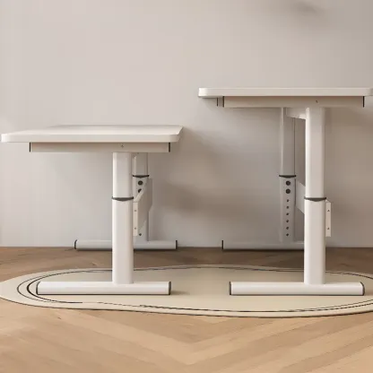 Minimalist Metal Adjustable Standing Desk with Wooden Top Image - 8