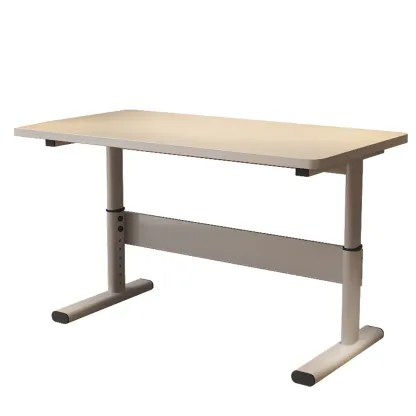 Minimalist Metal Adjustable Standing Desk with Wooden Top Image - 10