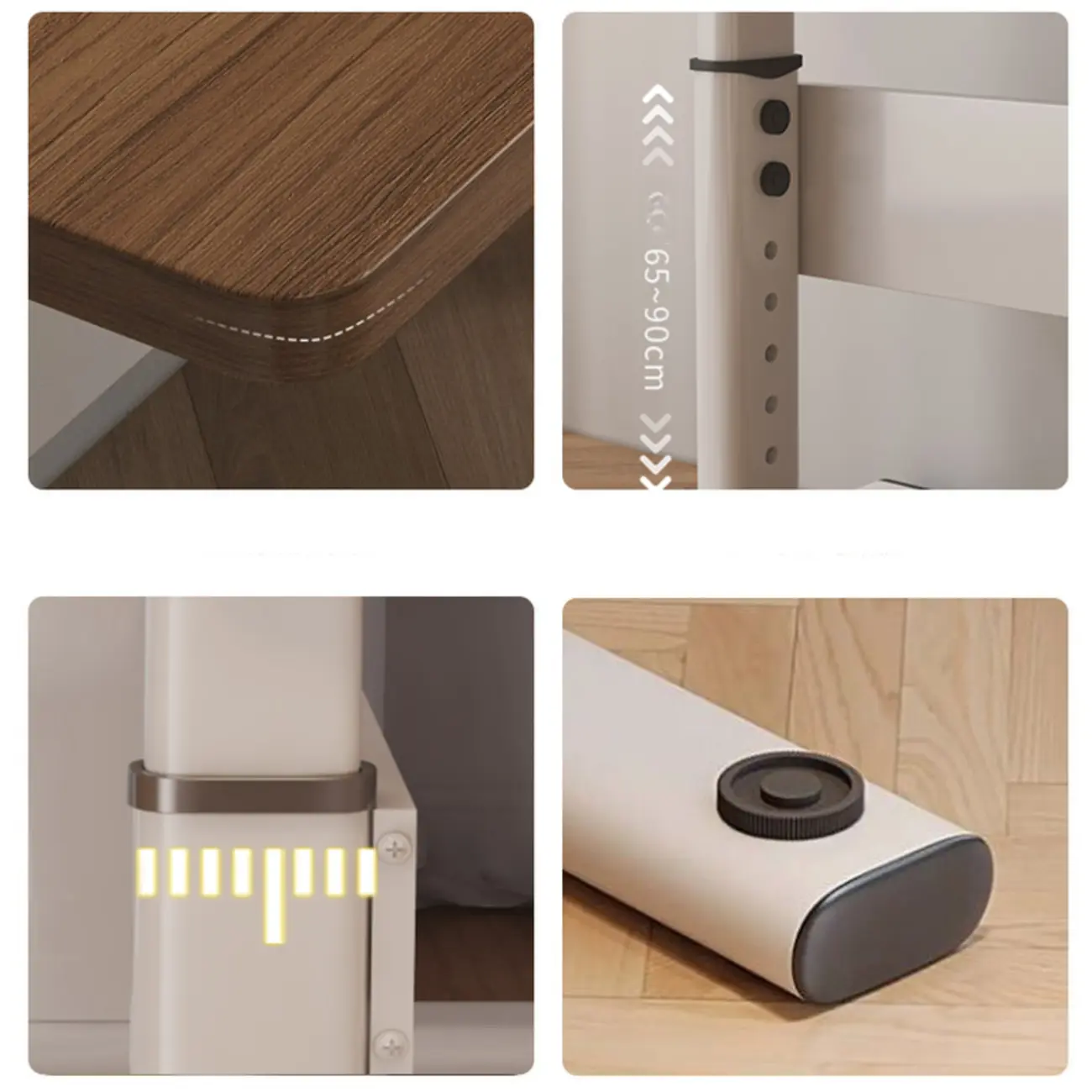 Minimalist Metal Adjustable Standing Desk with Wooden Top Image - 16 | homeyfad