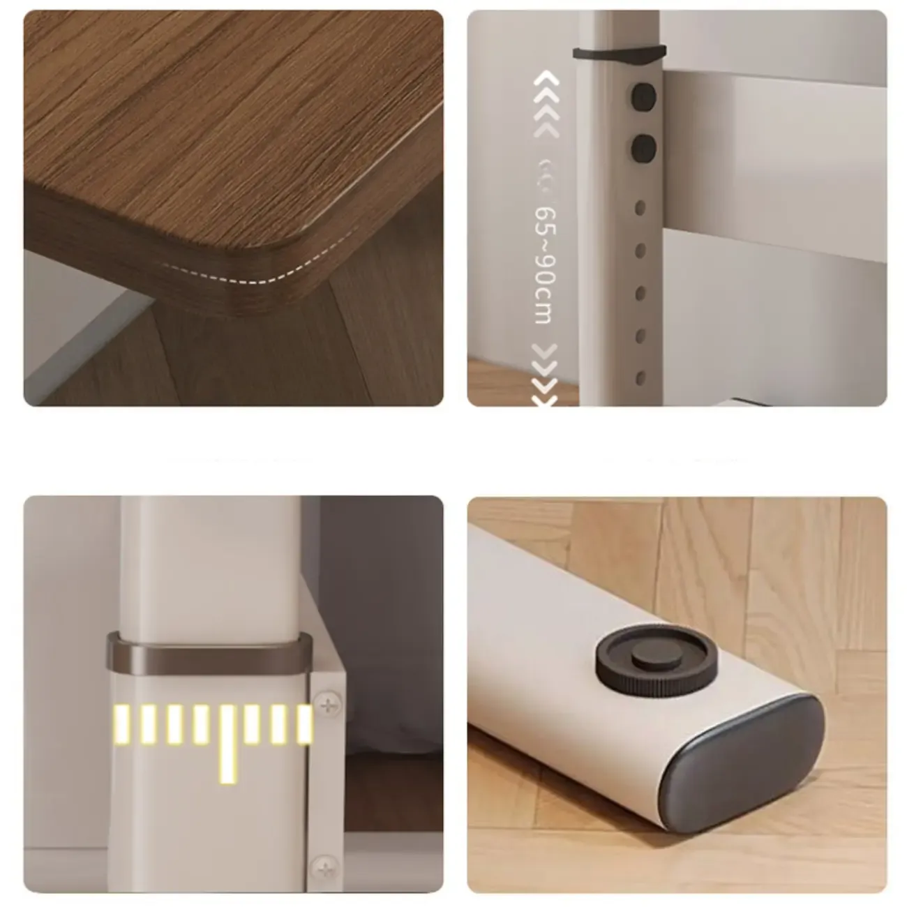 Minimalist Metal Adjustable Standing Desk with Wooden Top Image - 16