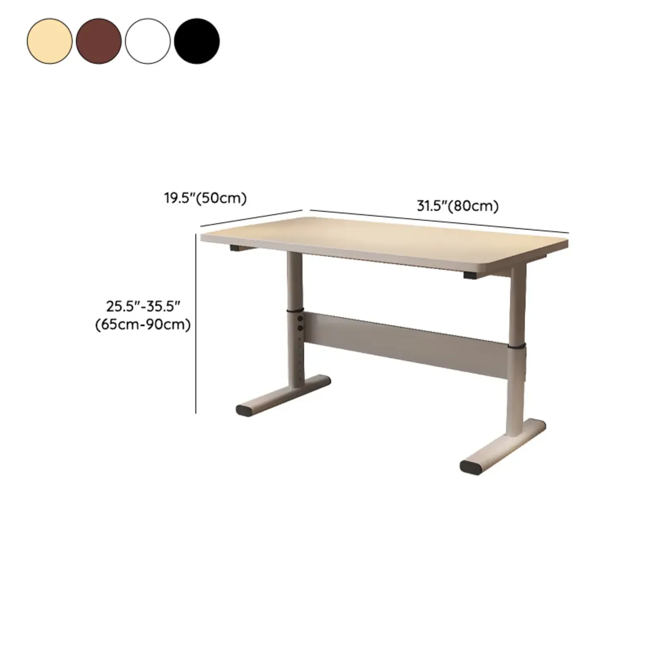 Minimalist Metal Adjustable Standing Desk with Wooden Top Image - 18