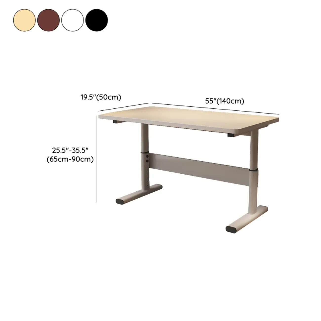Minimalist Metal Adjustable Standing Desk with Wooden Top Image - 30