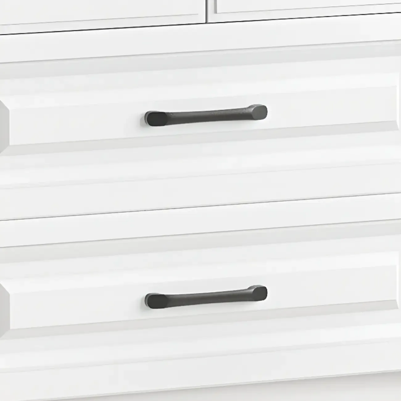 Standard White 2-Drawer Wood Bookshelf with Glass Door Image - 8