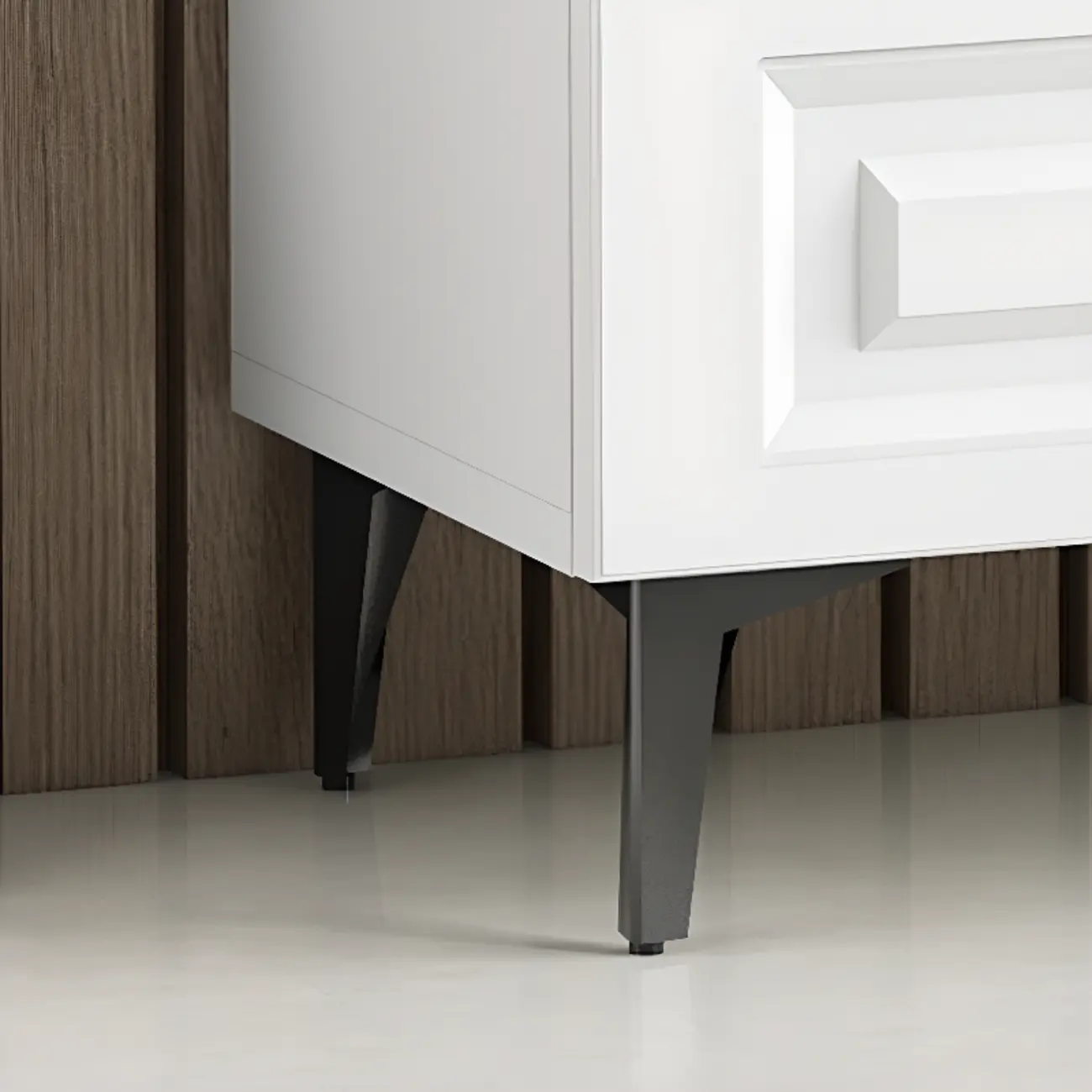 Standard White 2-Drawer Wood Bookshelf with Glass Door Image - 10 | homeyfad