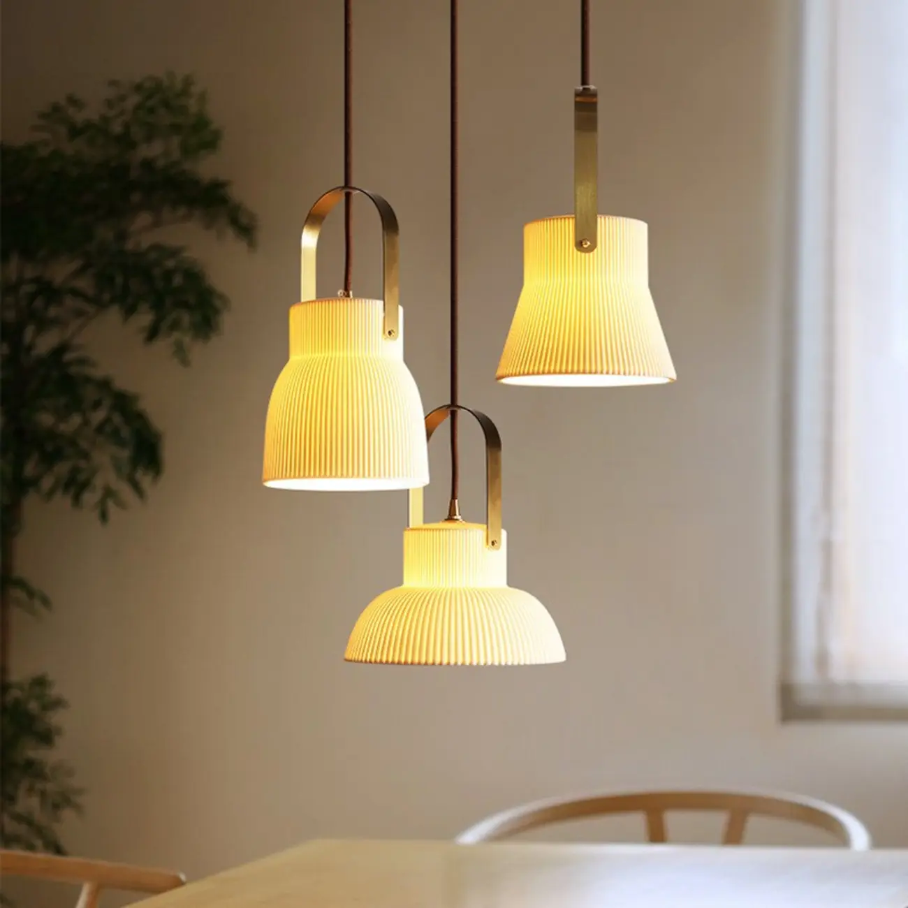 Modern Ceramic Pendant Light Adjustable Length for Dining Image - 8 | homeyfad