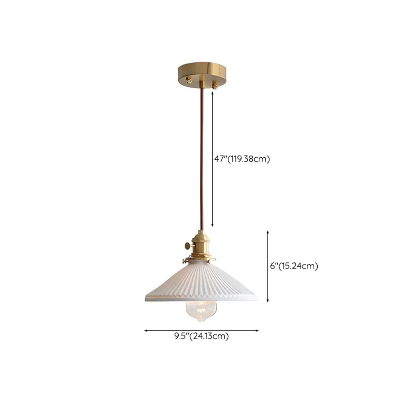 Modern Ceramic Pendant Light Adjustable Length for Dining #size | homeyfad