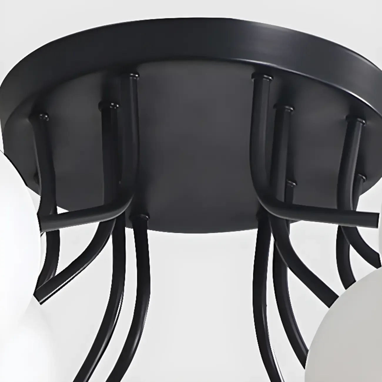 5-Light Globe Glass Modern Gold Semi Flush Ceiling Light Image - 7