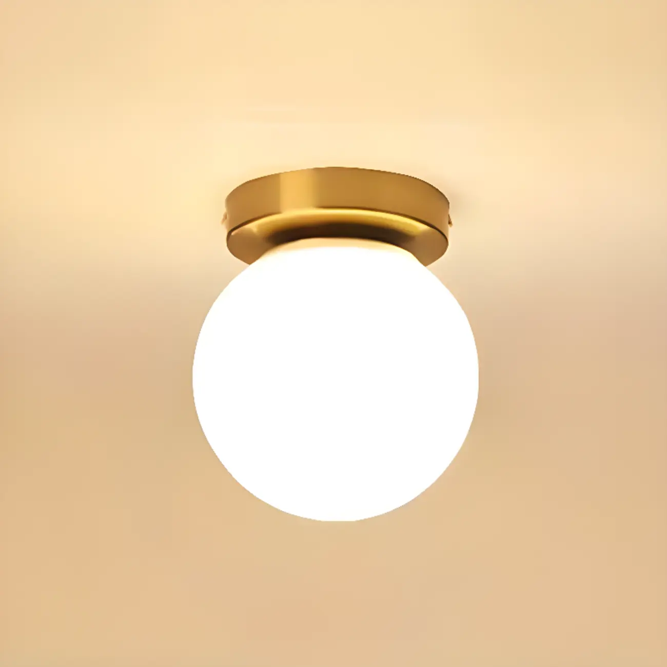 Minimalist Globe Glass Metal Semi Flush Ceiling Light | homeyfad