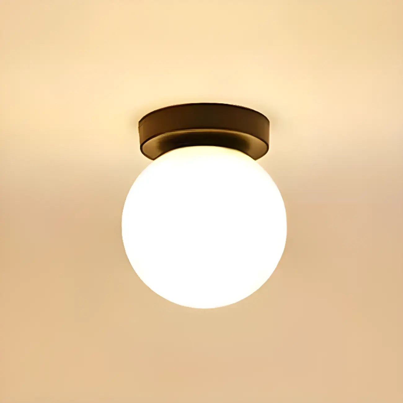 Minimalist Globe Glass Metal Semi Flush Ceiling Light | homeyfad