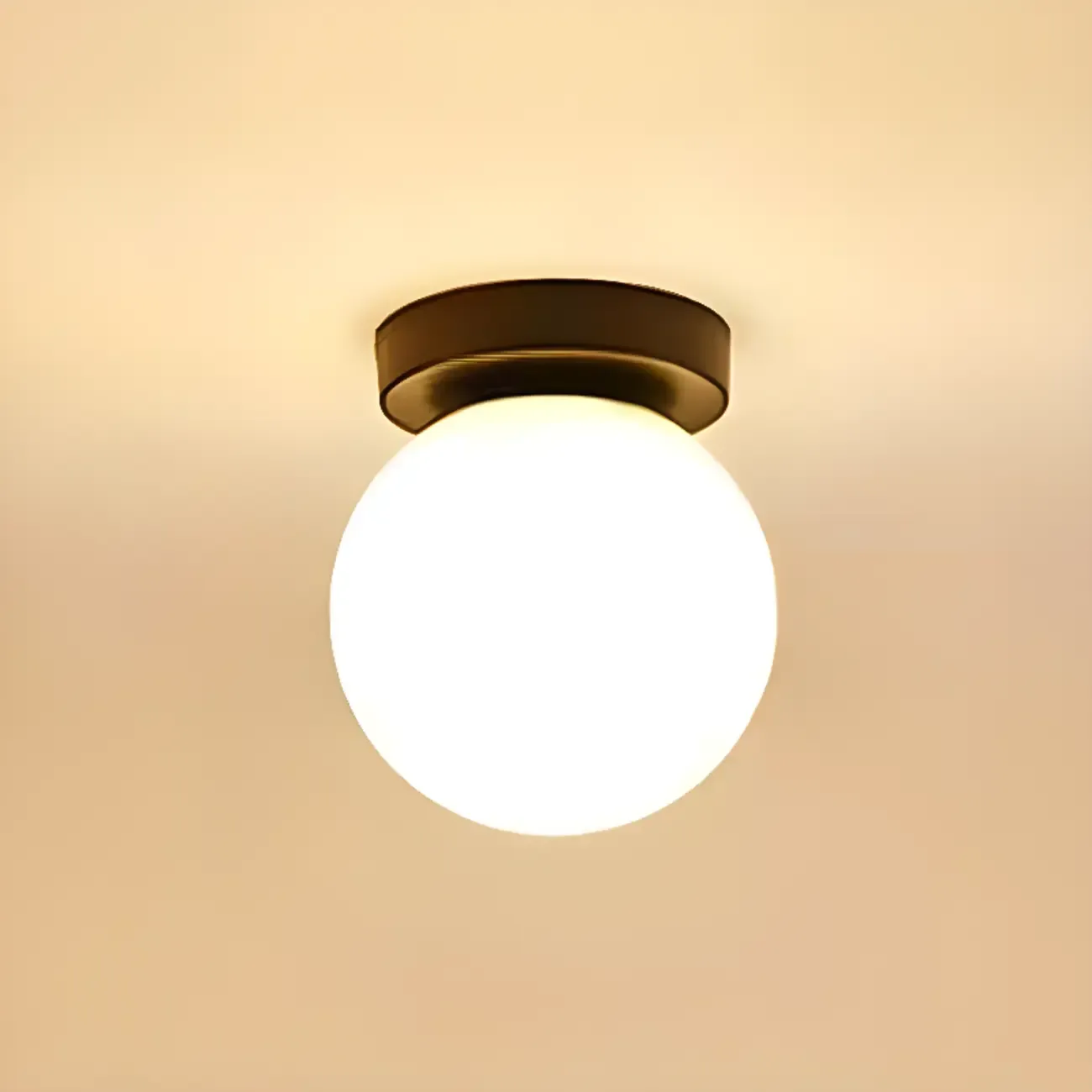 Minimalist Globe Glass Metal Semi Flush Ceiling Light