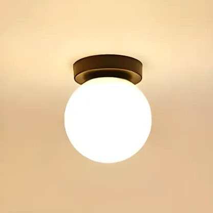 Minimalist Globe Glass Metal Semi Flush Ceiling Light