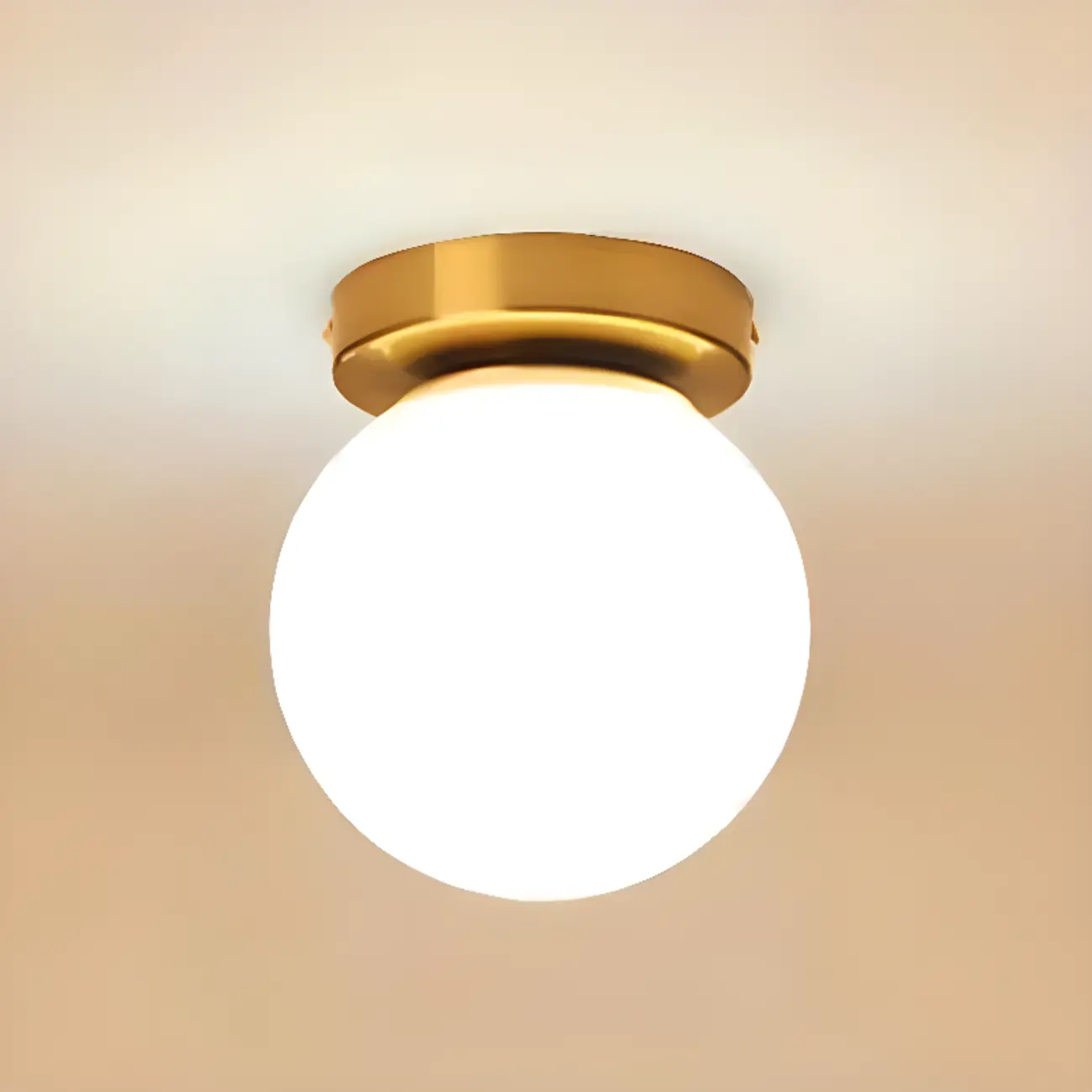 Minimalist Globe Glass Metal Semi Flush Ceiling Light | homeyfad