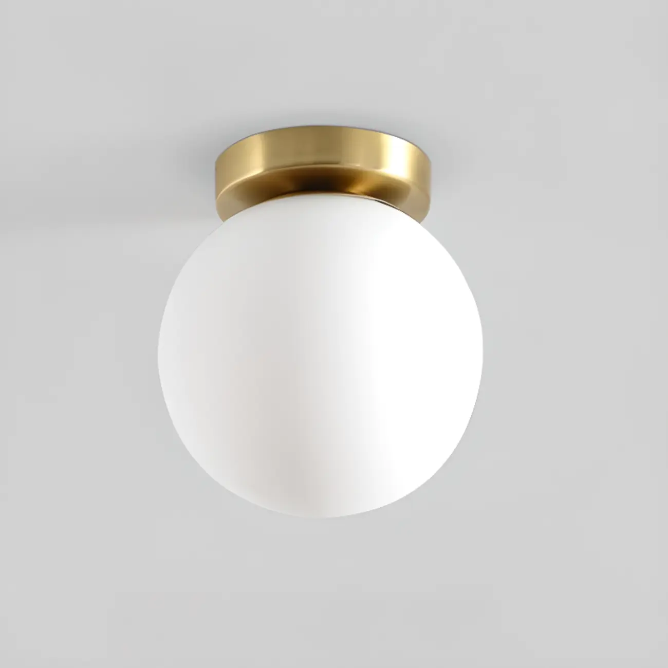 Minimalist Globe Glass Metal Semi Flush Ceiling Light | homeyfad