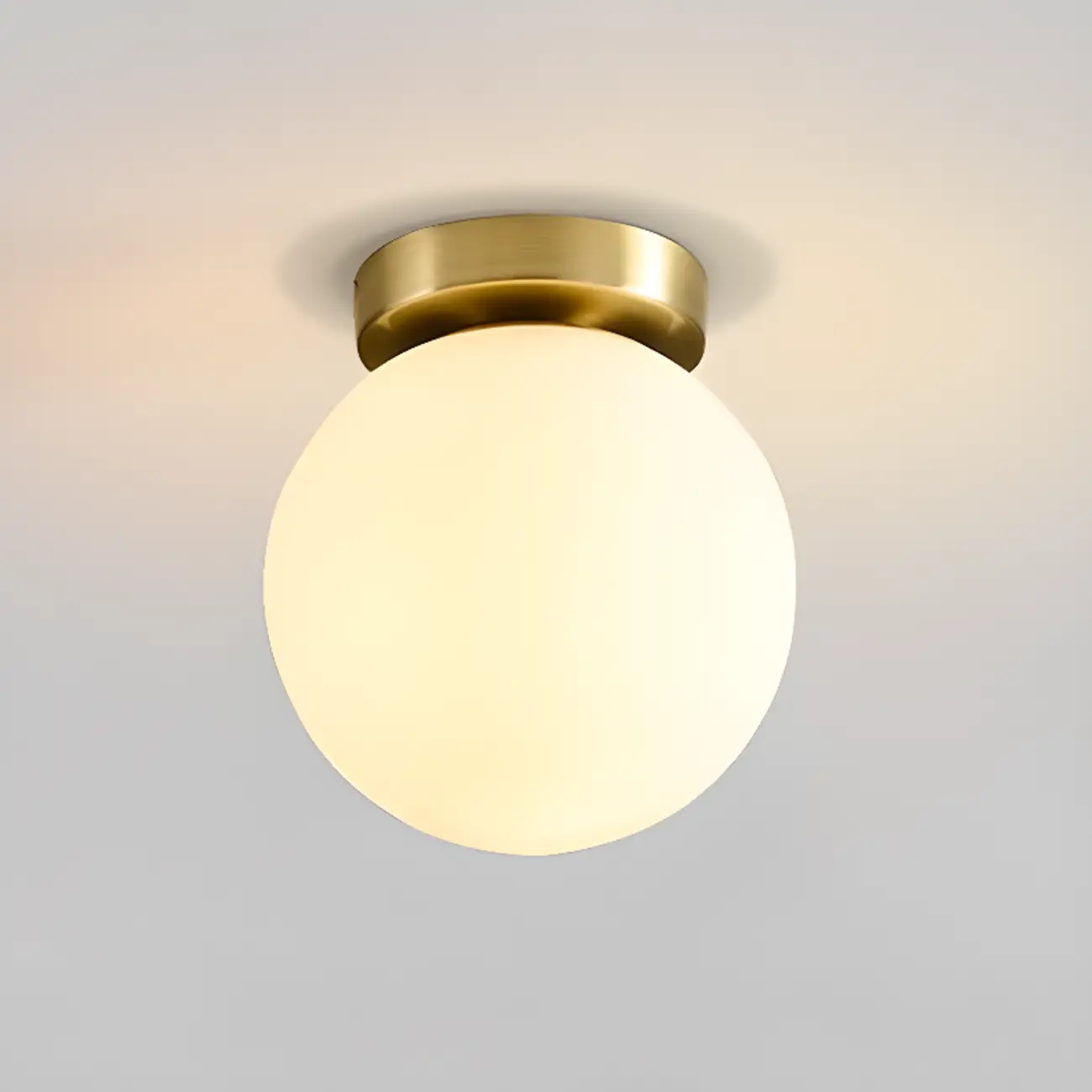 Minimalist Globe Glass Metal Semi Flush Ceiling Light | homeyfad