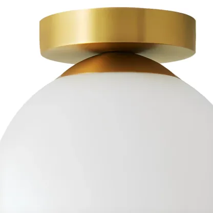 Minimalist Globe Glass Metal Semi Flush Ceiling Light