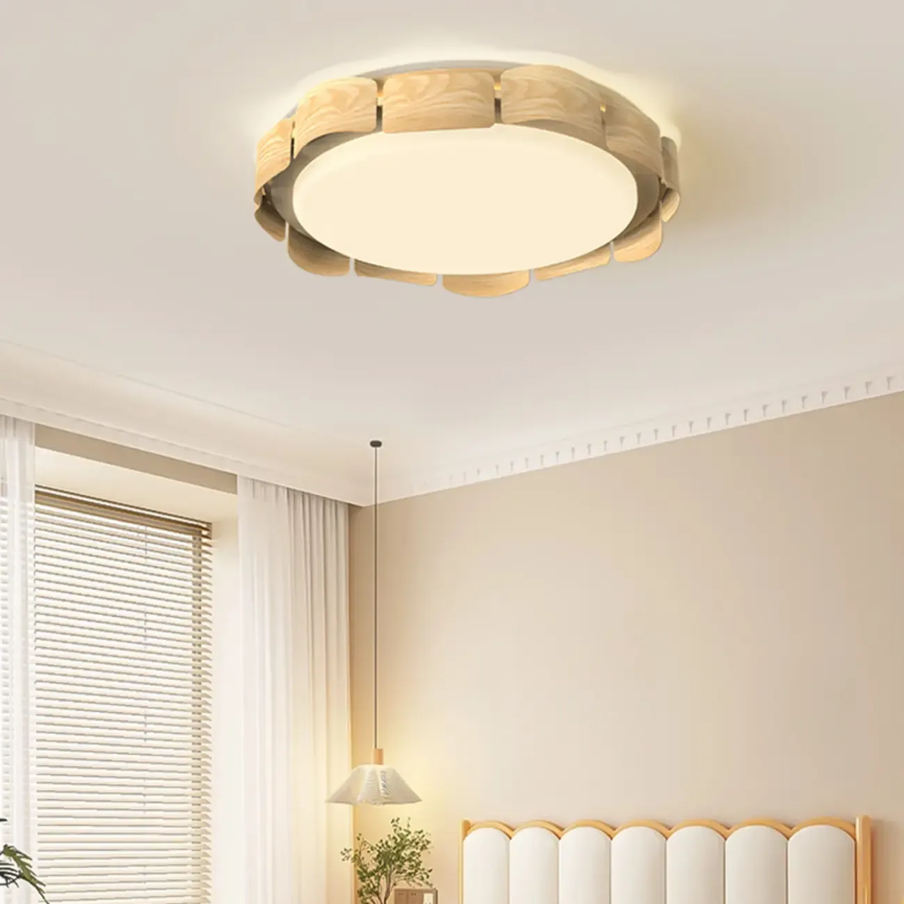 Circle Dimmable 2-Light Flush Mount Ceiling Light Fixture Image - 2