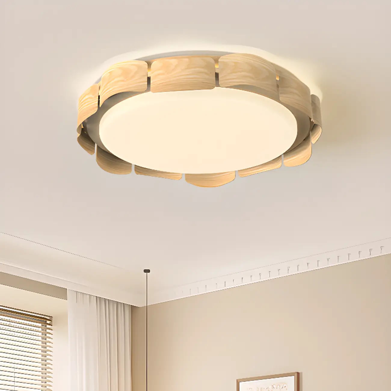 Circle Dimmable 2-Light Flush Mount Ceiling Light Fixture Image - 4 | homeyfad