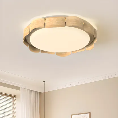 Circle Dimmable 2-Light Flush Mount Ceiling Light Fixture Image - 4