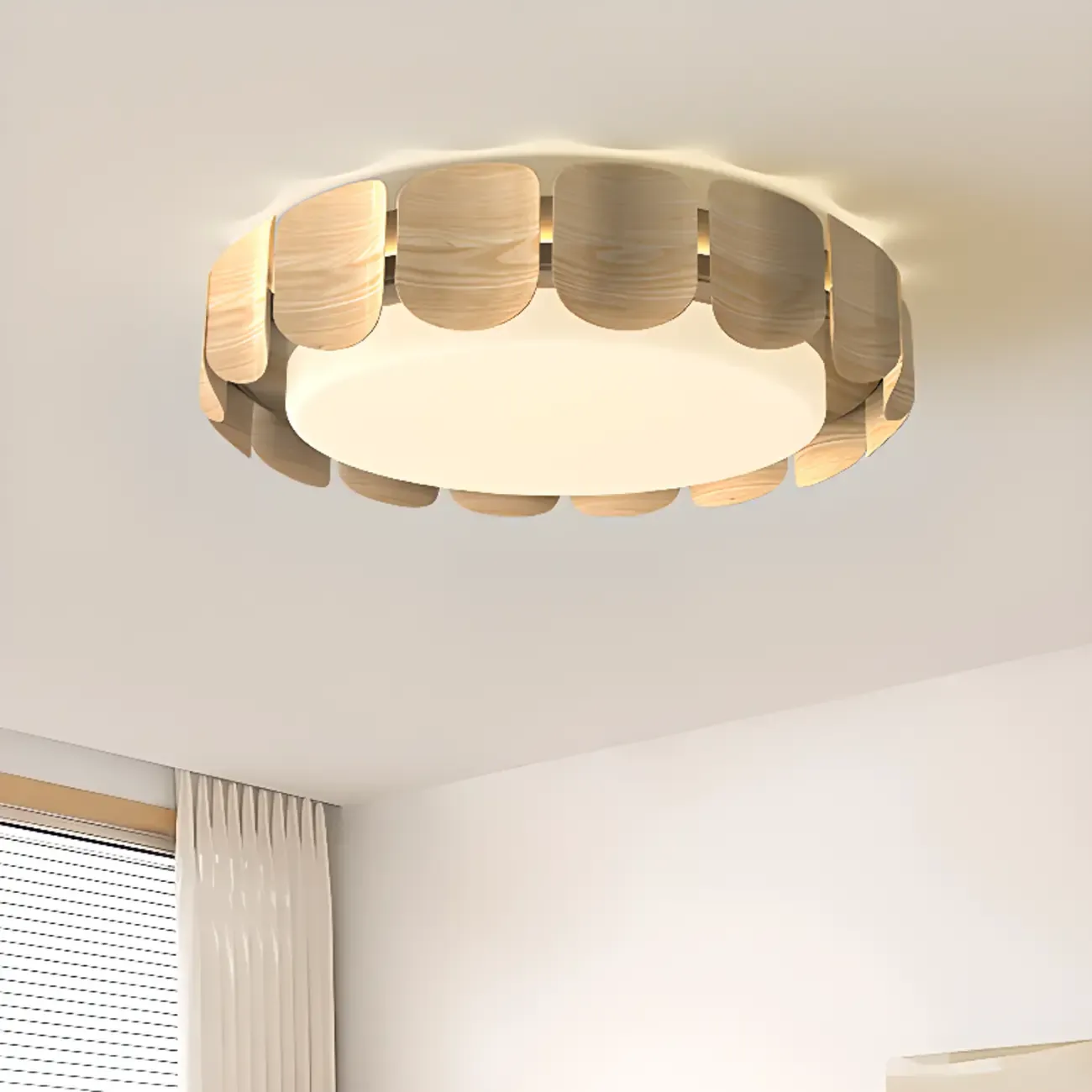 Circle Dimmable 2-Light Flush Mount Ceiling Light Fixture Image - 13