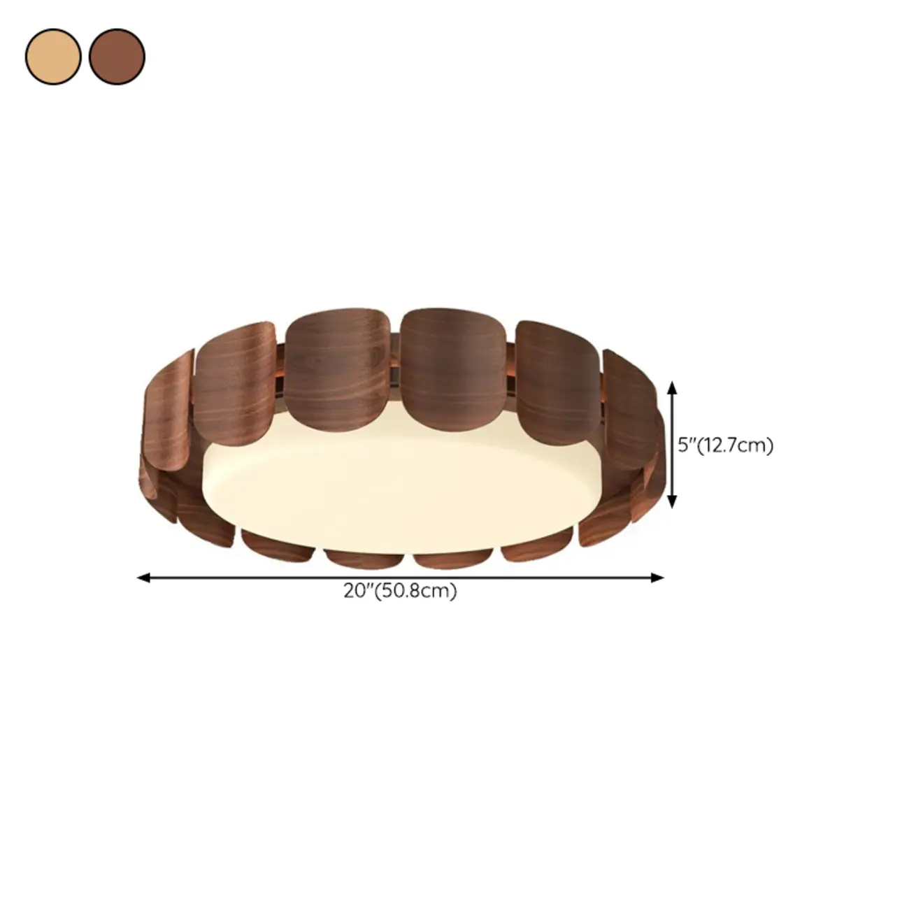 Circle Dimmable 2-Light Flush Mount Ceiling Light Fixture #size | homeyfad