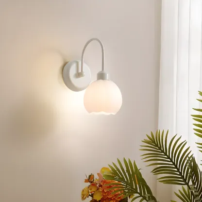 Vintage Wall Sconce with Vitreous Shade for Home Decor Image - 6