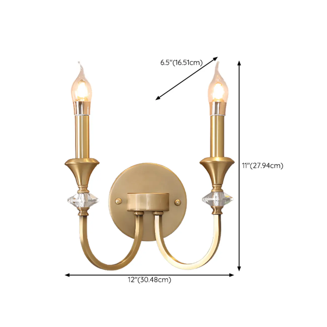Vintage Cast Iron Candlestick Crystal Wall Sconce Image - 13 | homeyfad
