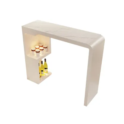 Scandinavian Smooth White Storage Bar Tables Image - 5