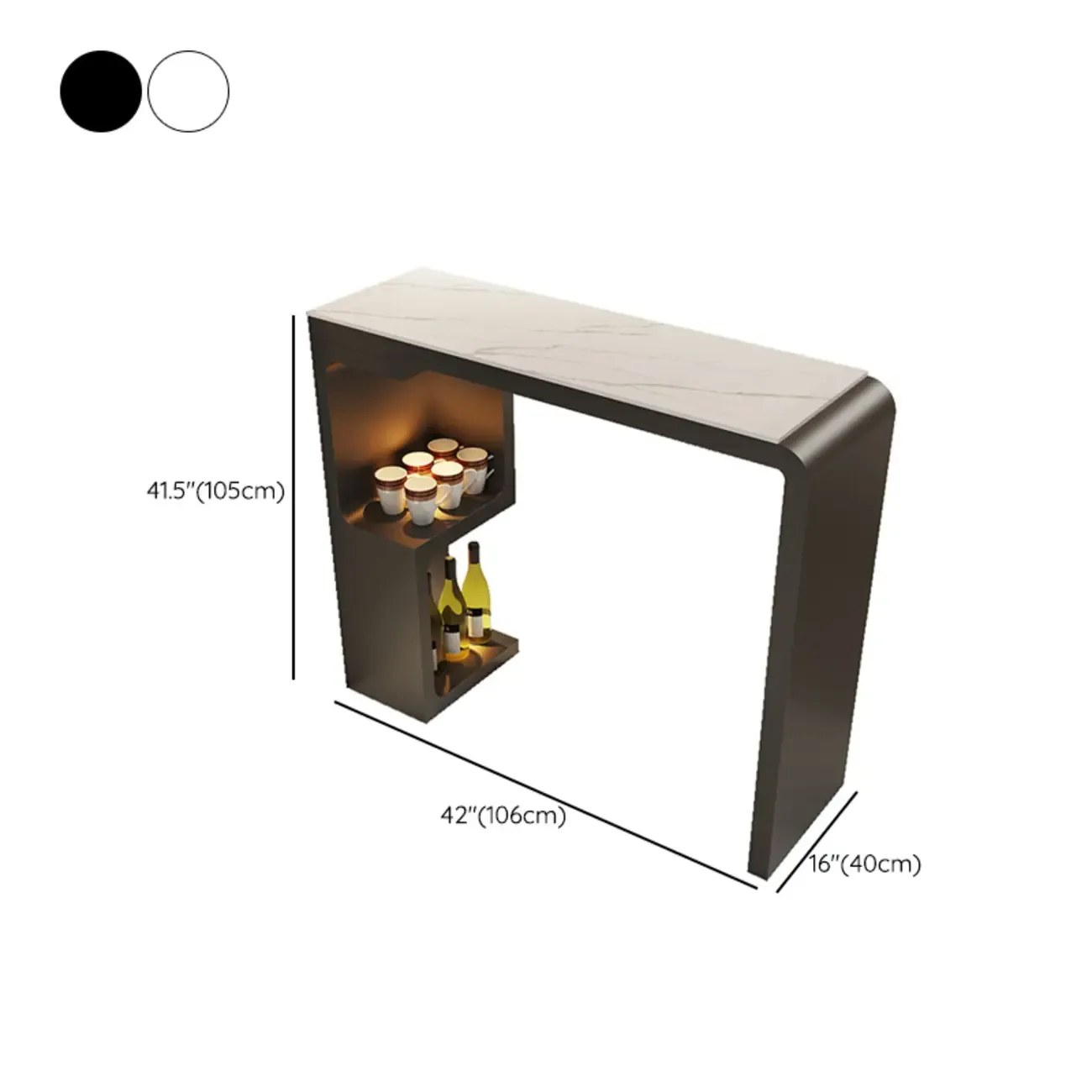 Scandinavian Smooth White Storage Bar Tables Image - 11