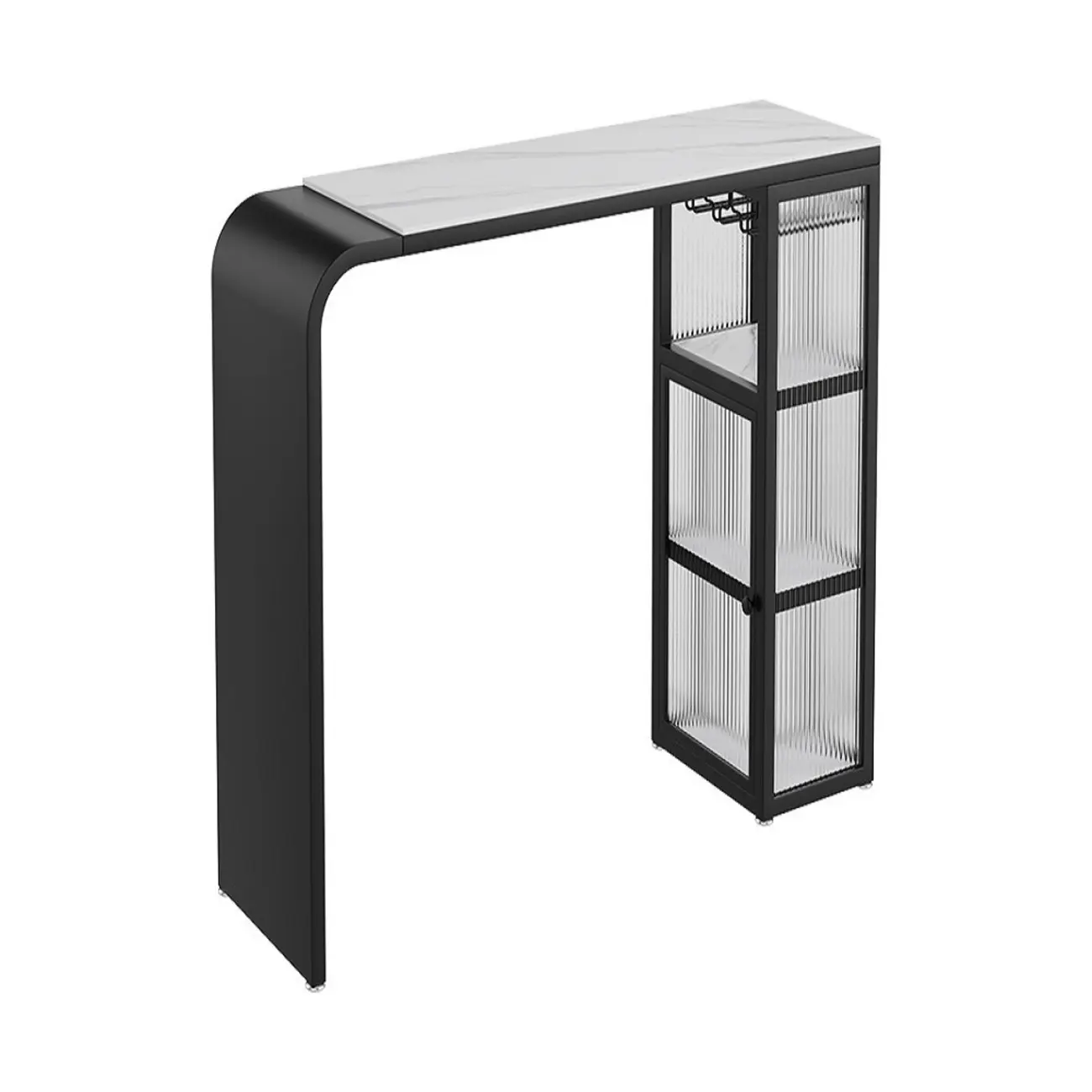 Nordic White Slate Metal Storage Bar Tables Image - 6 | homeyfad