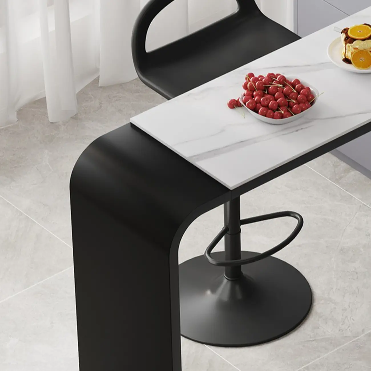 Nordic White Slate Metal Storage Bar Tables Image - 10 | homeyfad