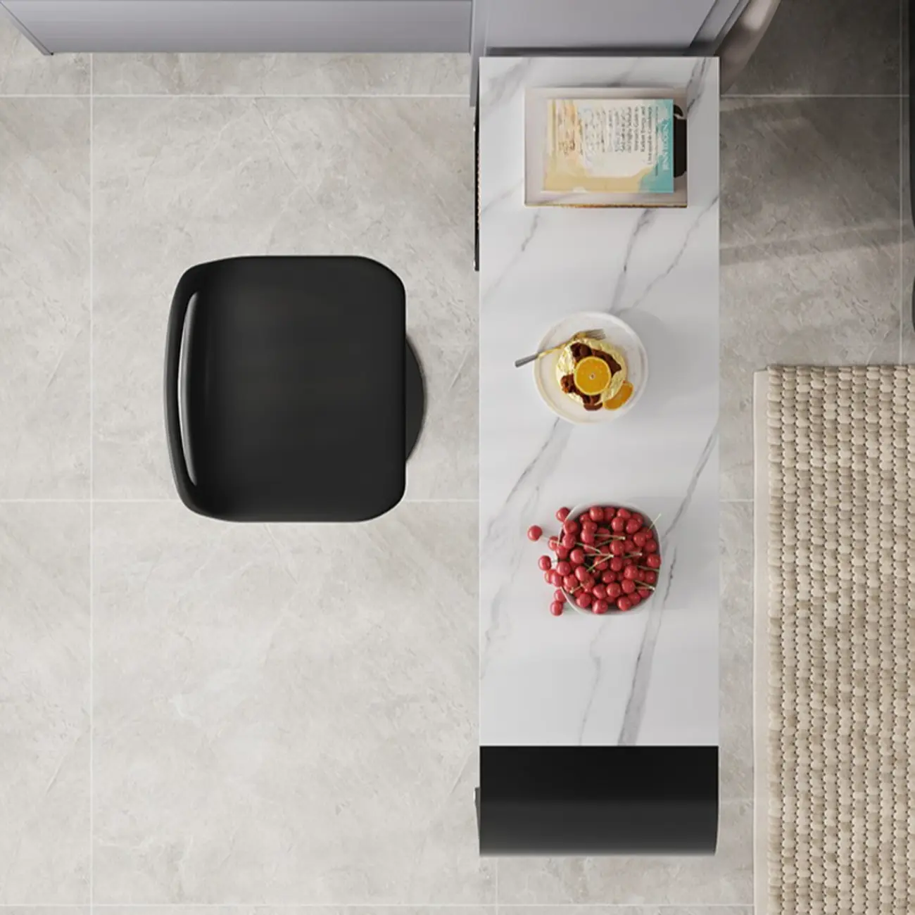 Nordic White Slate Metal Storage Bar Tables Image - 12 | homeyfad