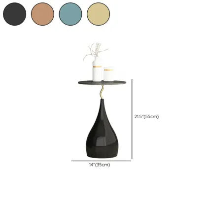 Scandinavian Teardrop Round Stone End Table #size