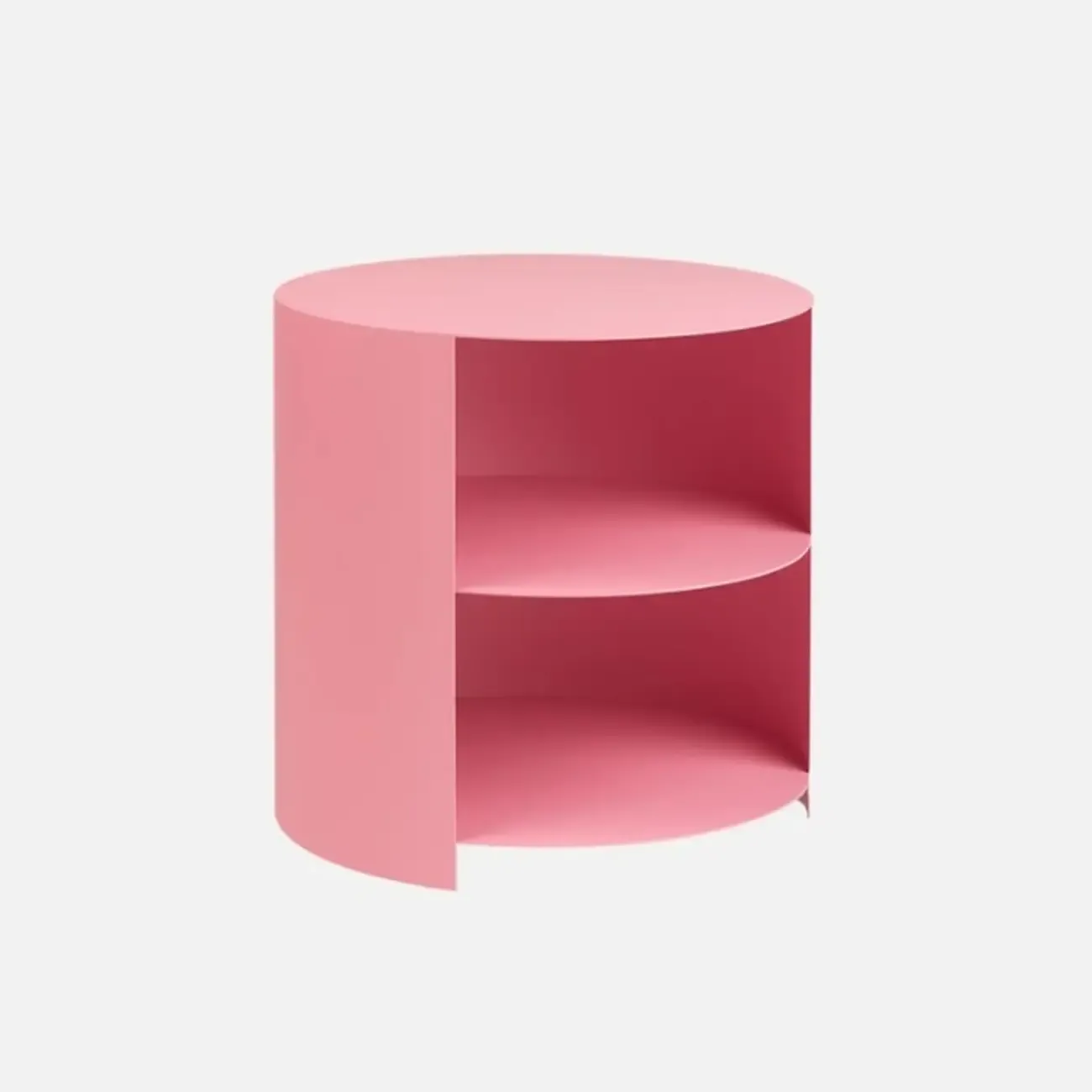 Cylinder Metal	Green Chairside Table with Storage & Wheels