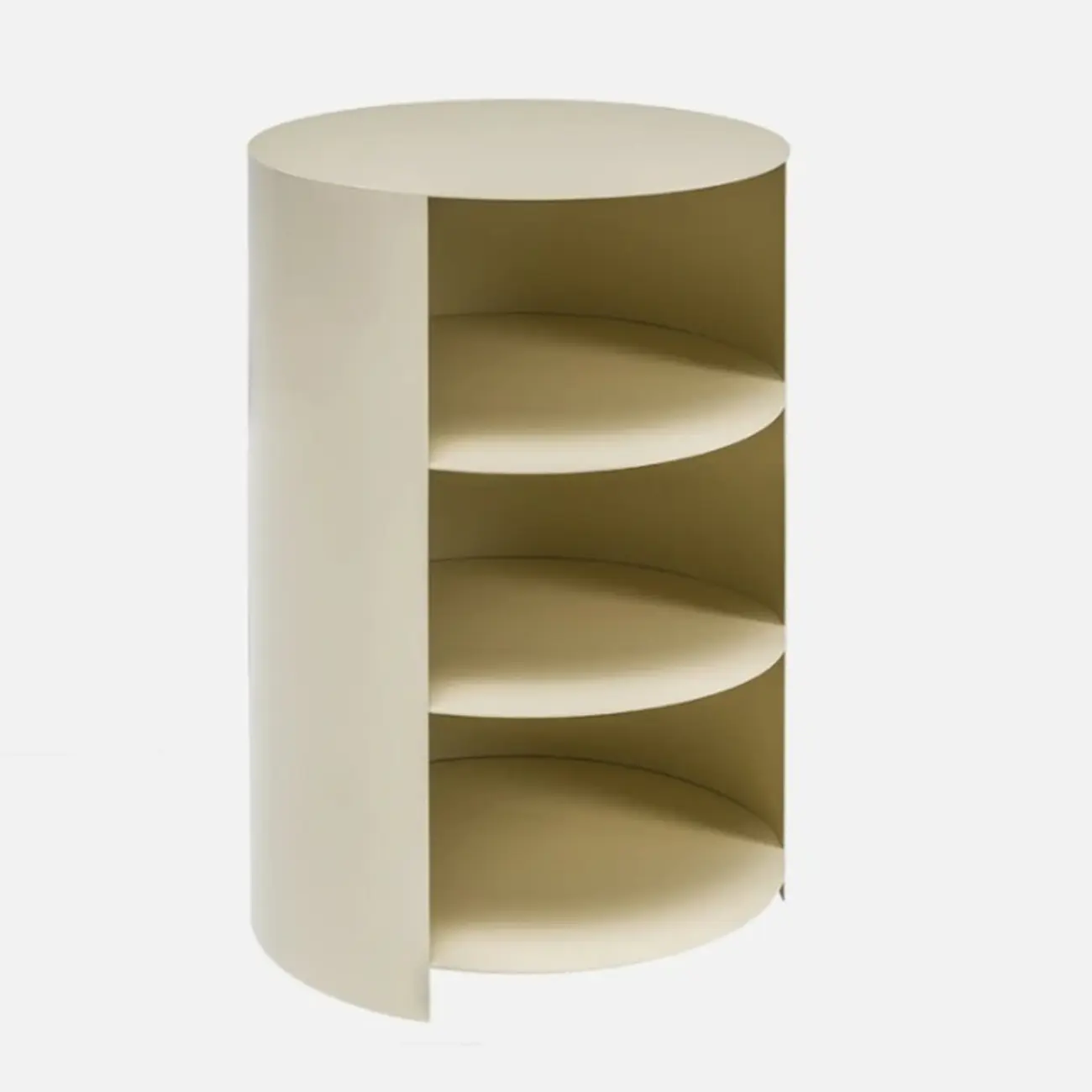 Cylinder Metal	Green Chairside Table with Storage & Wheels | homeyfad