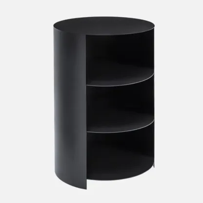 Cylinder Metal	Green Chairside Table with Storage & Wheels