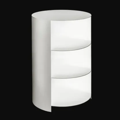 Cylinder Metal	Green Chairside Table with Storage & Wheels