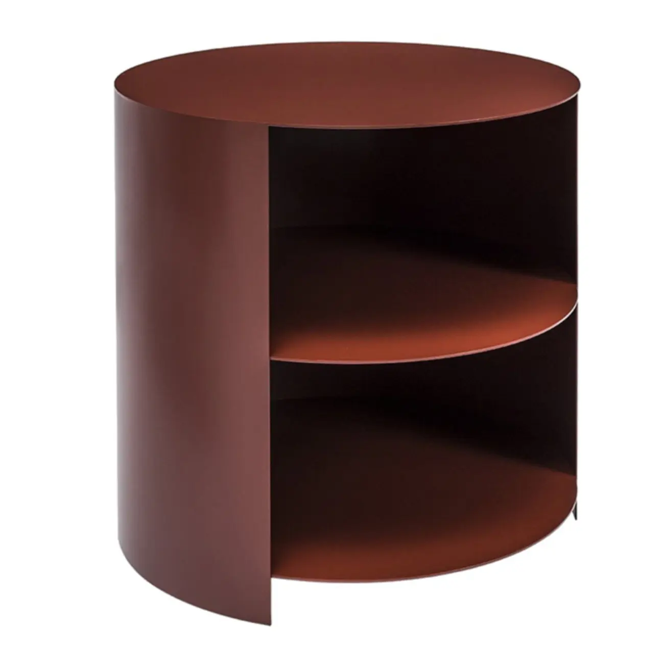 Cylinder Metal	Green Chairside Table with Storage & Wheels | homeyfad