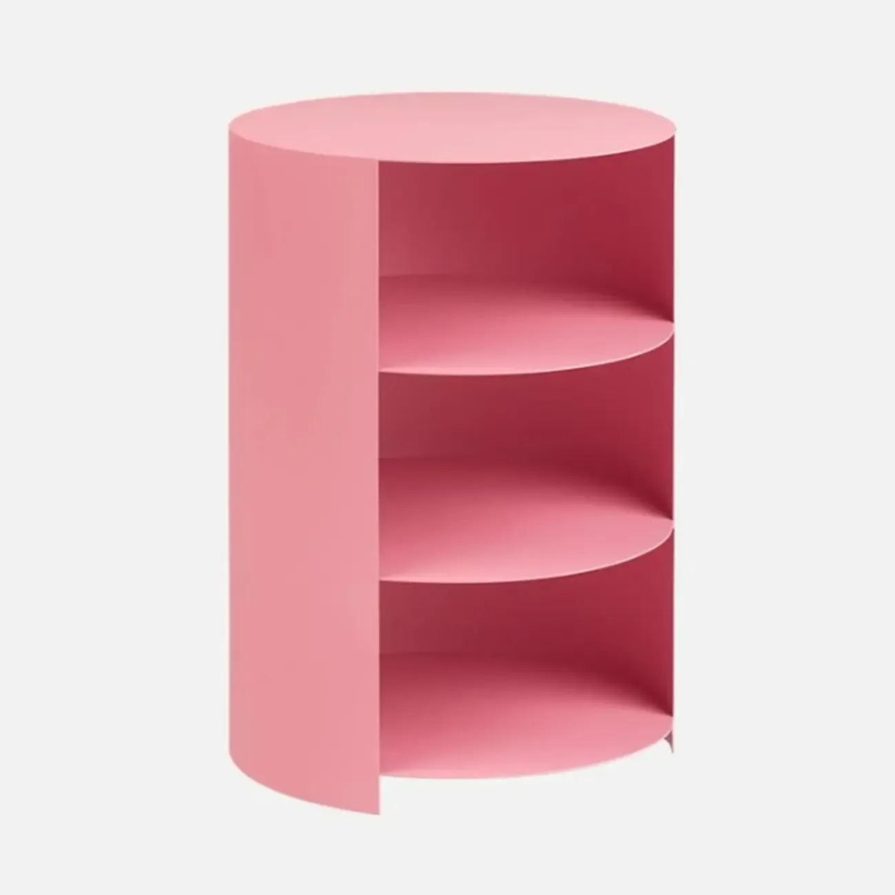 Cylinder Metal	Green Chairside Table with Storage & Wheels