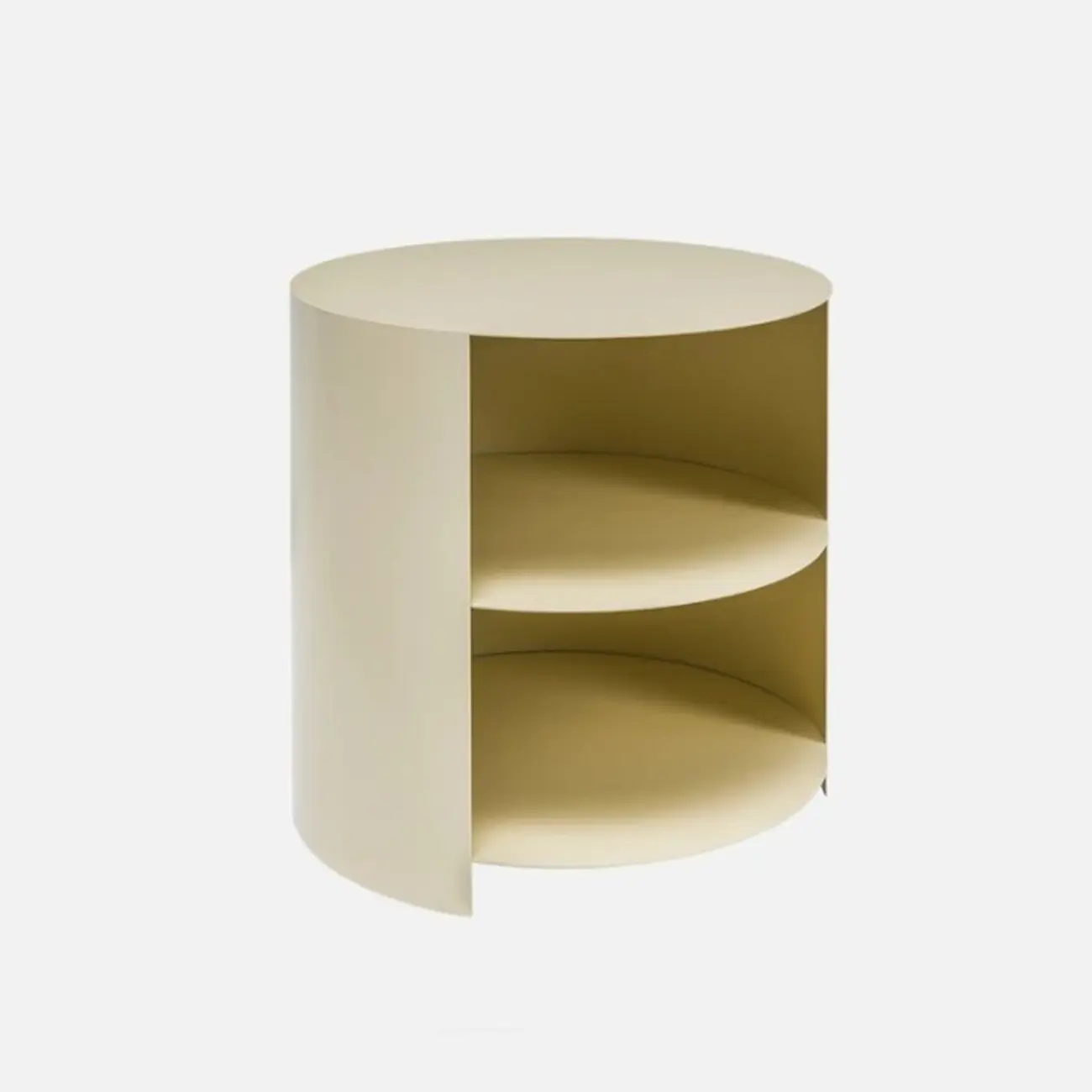 Cylinder Metal	Green Chairside Table with Storage & Wheels | homeyfad