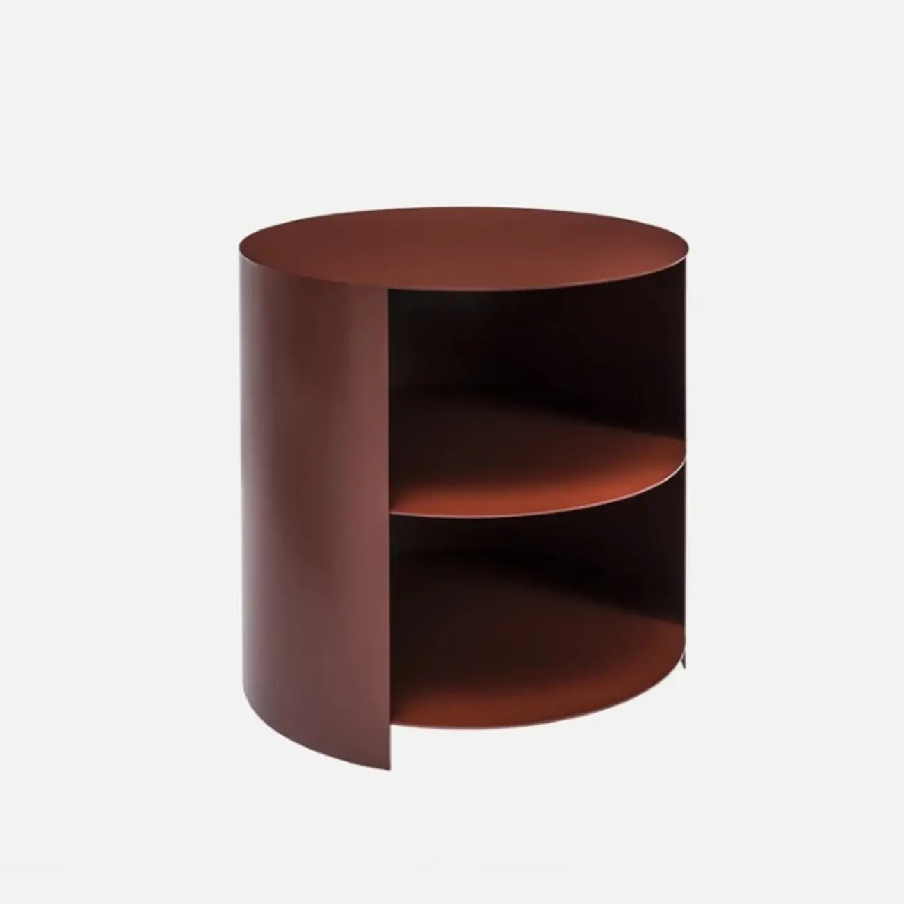 Cylinder Metal	Green Chairside Table with Storage & Wheels | homeyfad