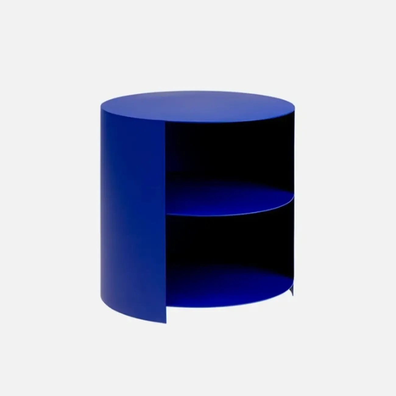 Cylinder Metal	Green Chairside Table with Storage & Wheels