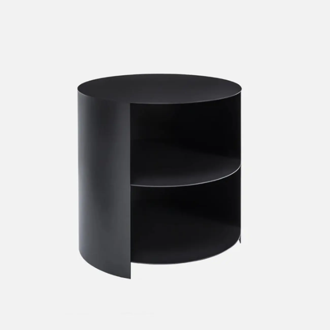 Cylinder Metal	Green Chairside Table with Storage & Wheels | homeyfad