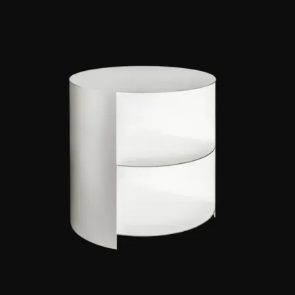 Cylinder Metal	Green Chairside Table with Storage & Wheels