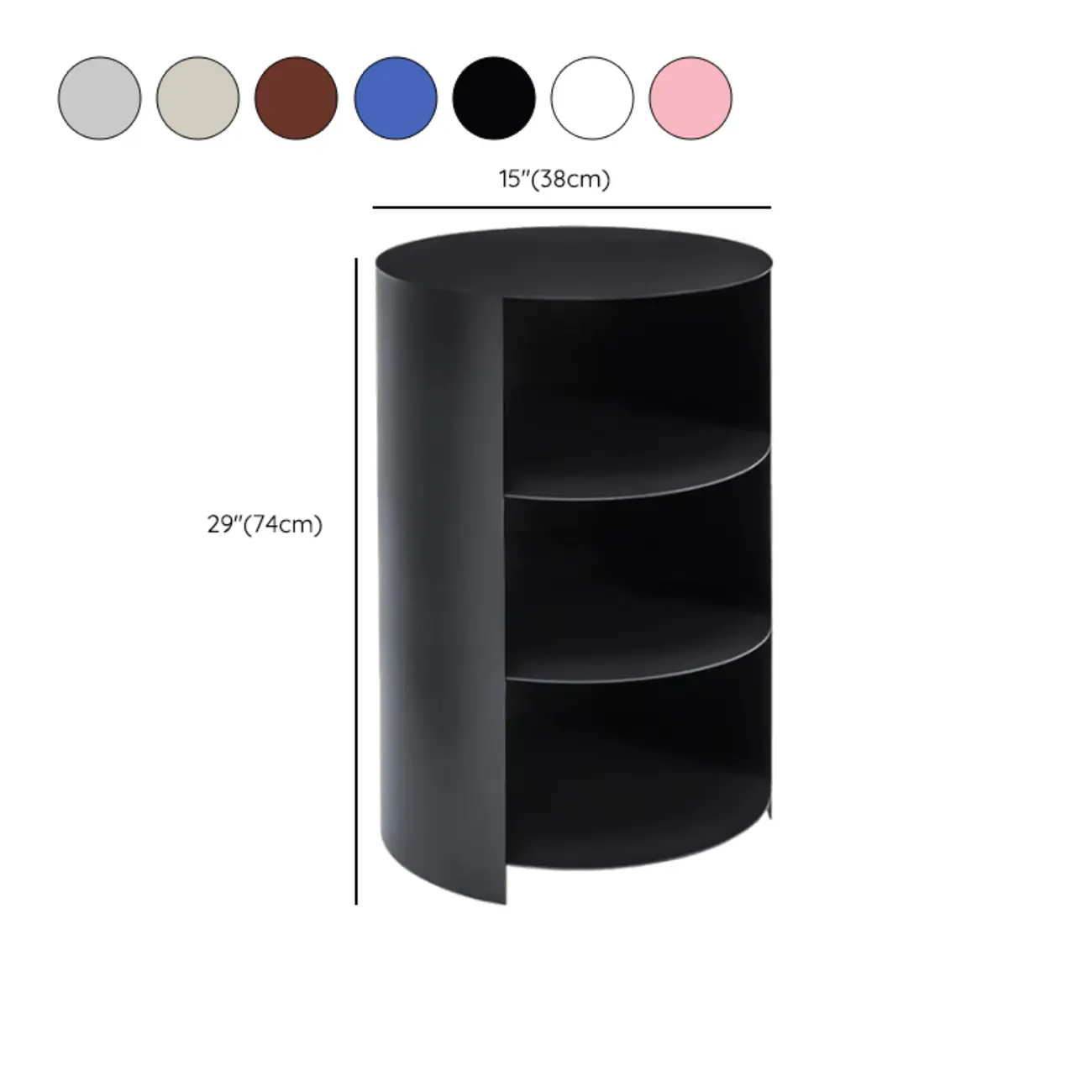 Cylinder Metal	Green Chairside Table with Storage & Wheels | homeyfad