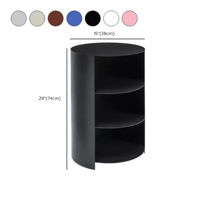 Cylinder Metal	Green Chairside Table with Storage & Wheels