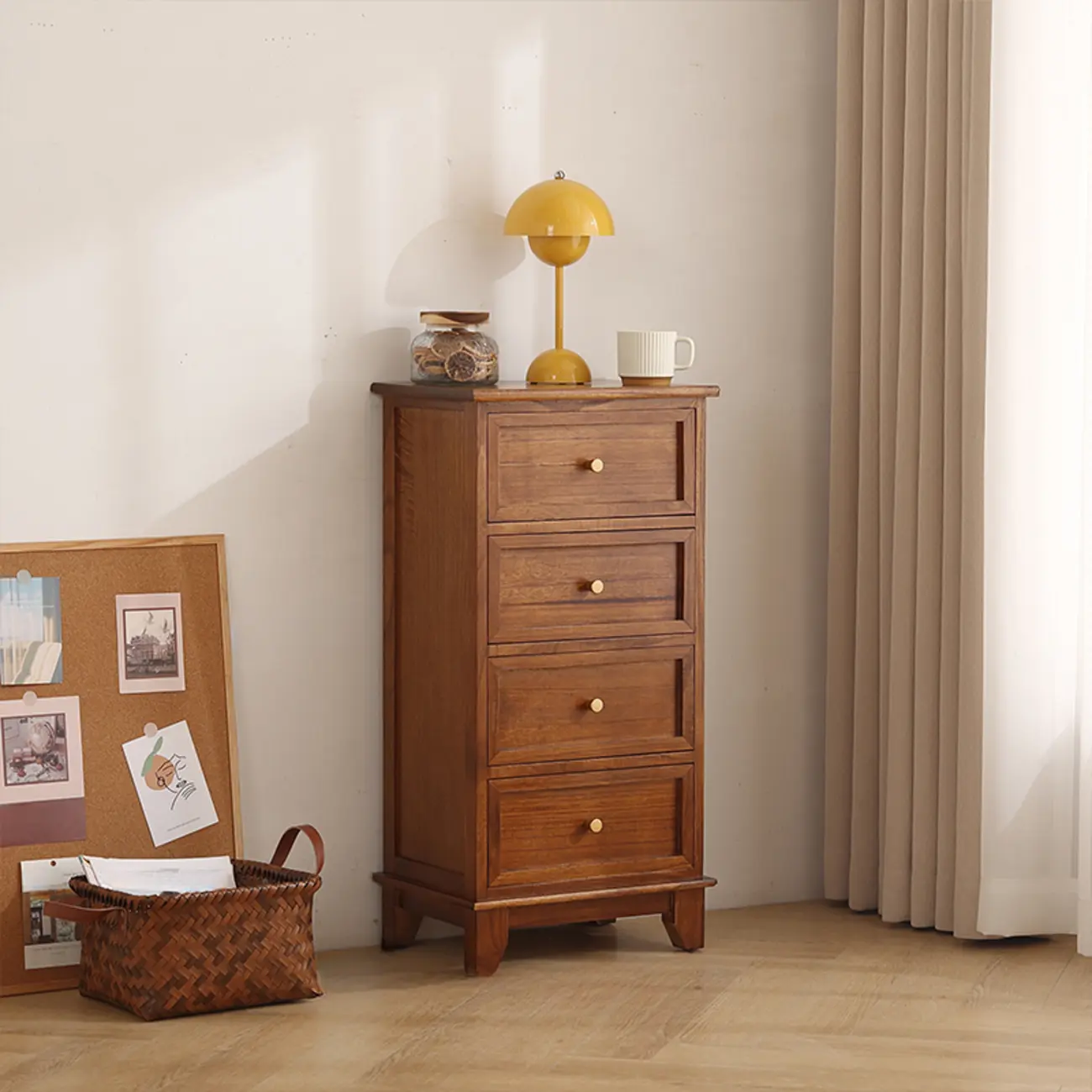 Simple Classic White Wooden Drawers Storage Cabinet Image - 5 | homeyfad