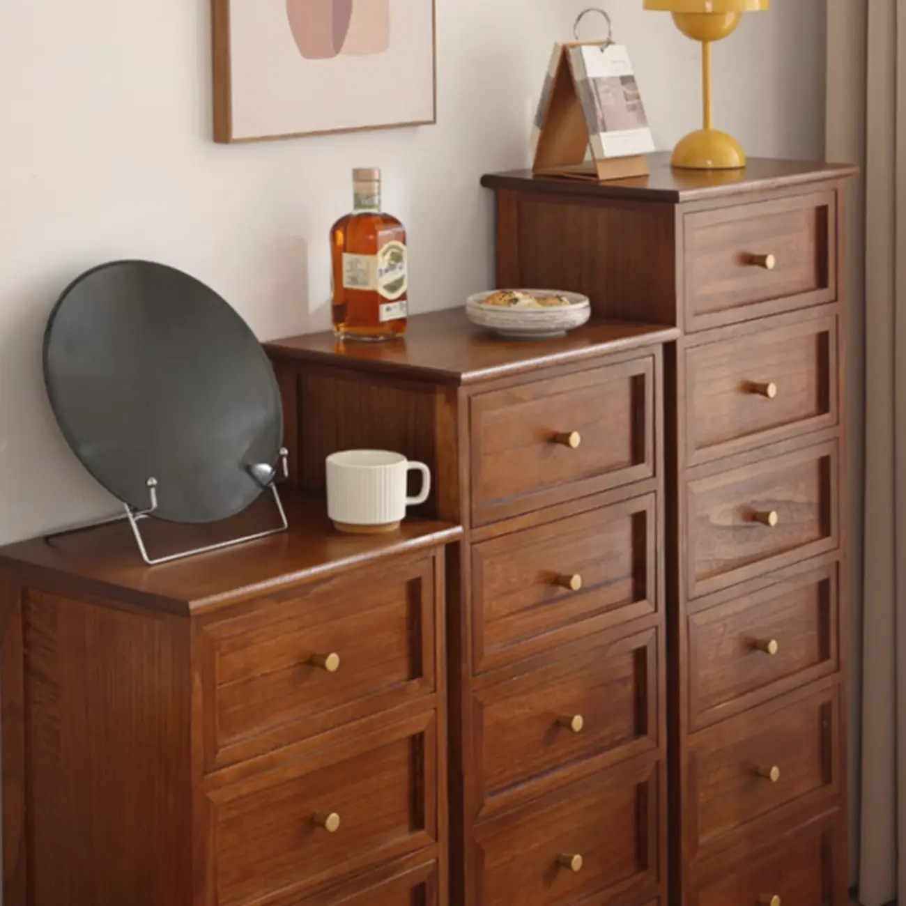 Simple Classic White Wooden Drawers Storage Cabinet Image - 14 | homeyfad