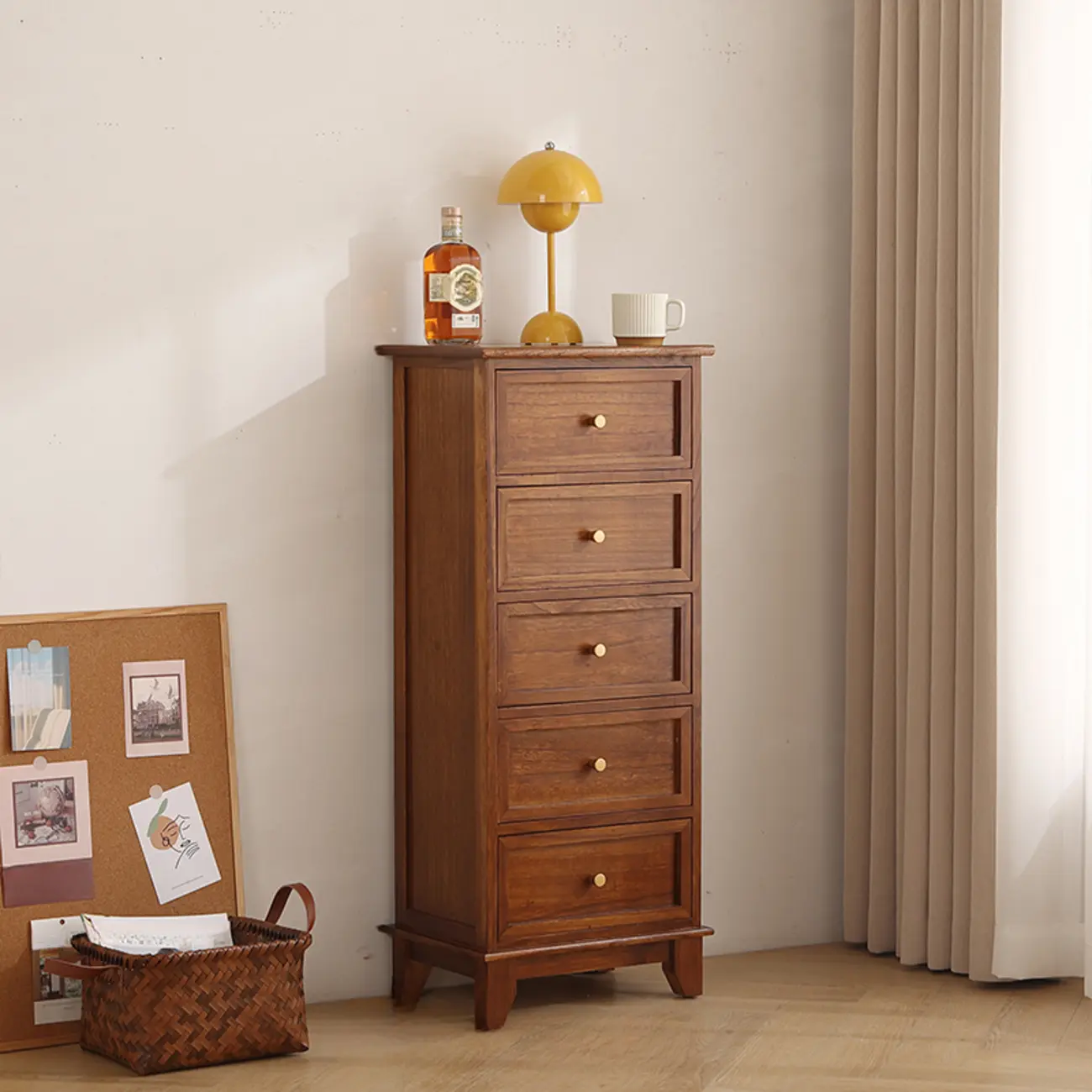 Simple Classic White Wooden Drawers Storage Cabinet Image - 6 | homeyfad